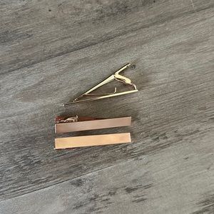 Rose gold tie clips
